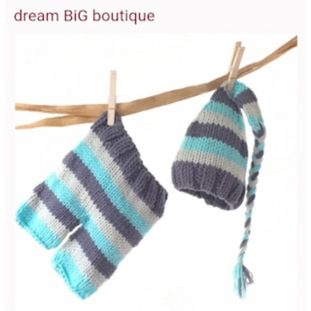 New neutral Boy GIRL Photo KNIT set Gift BOX 0-9 M